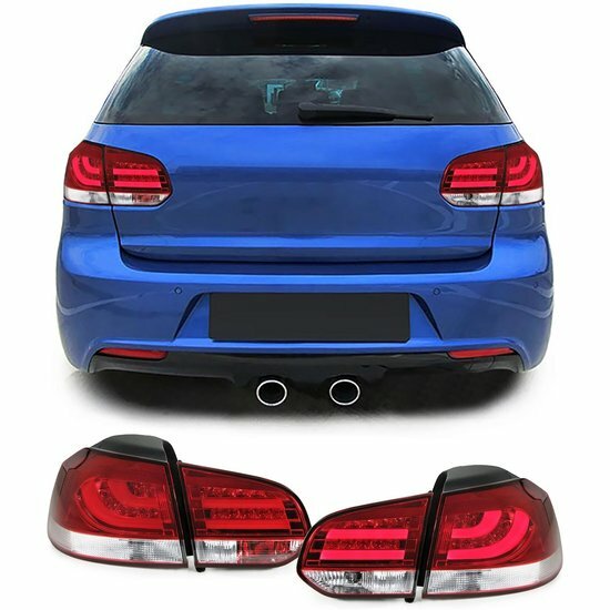 Achterlichten LED rood / helder passend voor VW Golf 6 