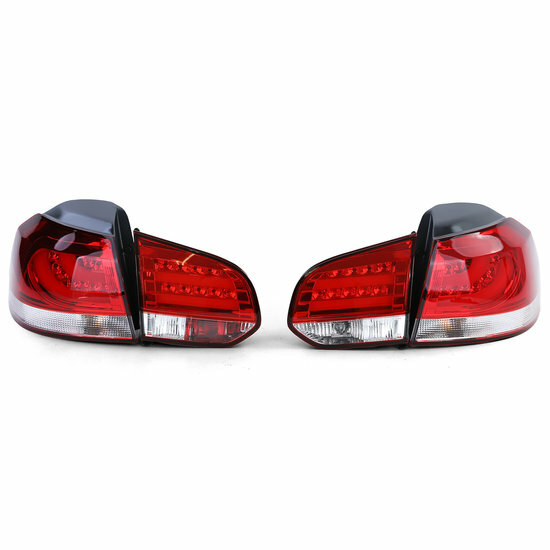 Achterlichten LED rood / helder passend voor VW Golf 6 