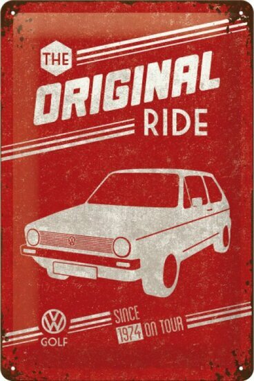 Tinnen bord VW golf 20x30cm The original ride