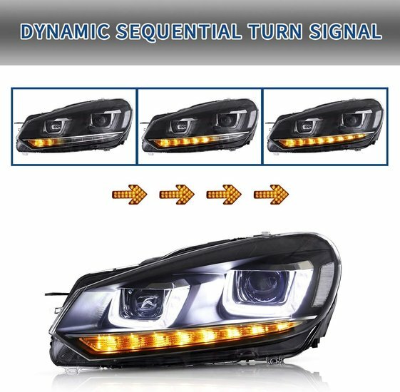 Koplampen LED met dynamic knipperlichten VW Golf 6