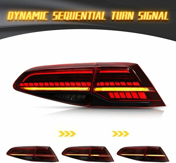 Achterlichten LED rood met dynamic knipperlicht passend voor Volkswagen Golf 7 en Golf 7.5