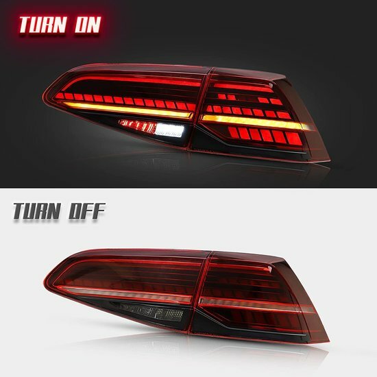 Achterlichten LED rood met dynamic knipperlicht passend voor Volkswagen Golf 7 en Golf 7.5