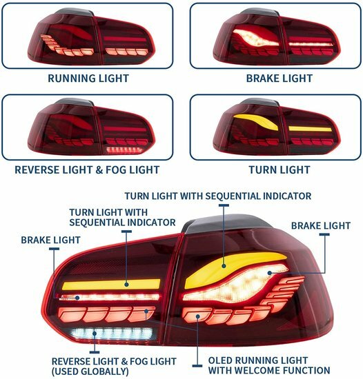 OLED achterlichten passend voor VW Golf 6