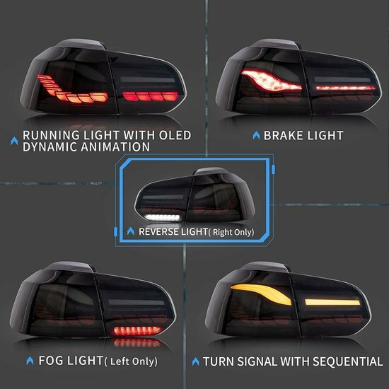 OLED smoke achterlichten passend voor VW Golf 6