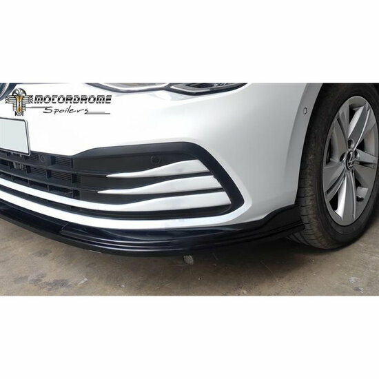 Frontspoiler glanzend zwart passend voor VW Golf 8 en VW Golf 8 variant met standaard voorbumper