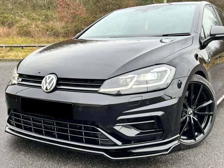 OneWay front spoiler glanzend zwart passend voor VW Golf 7.5 R versie 2