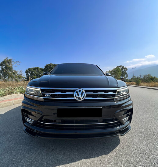 OneWay front spoiler glanzend zwart passend voor VW Tiguan met R-line voorbumper model 2015 - 2020