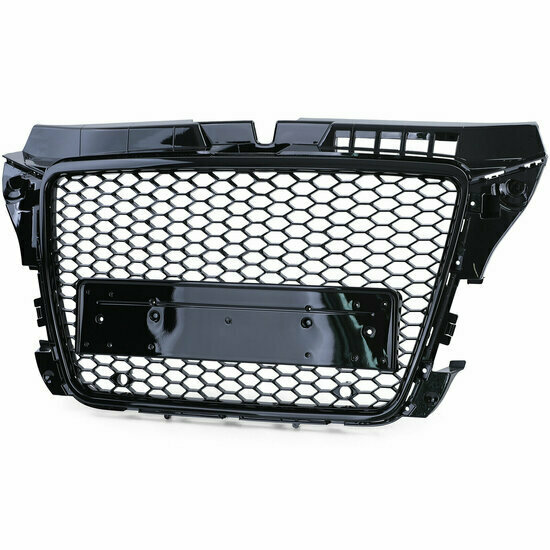 Glanzend zwarte grill passend voor Audi A3 en S3 8P model 2008 - 2012