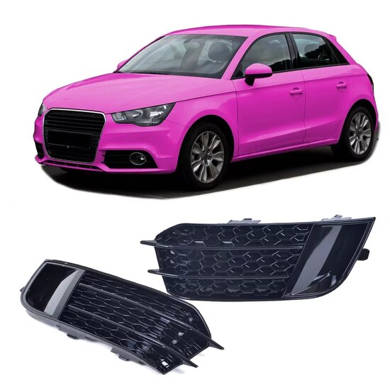 Glanzend zwarte covers passend voor Audi A1 8x model 2011 - 2015 met standaard voorbumper 