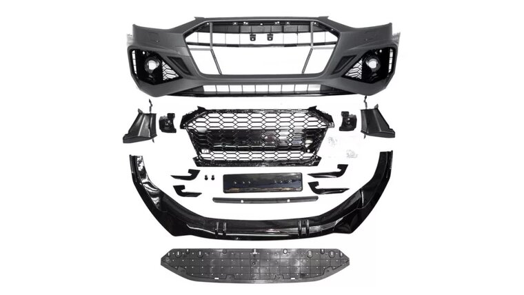 Sport look bumper met glanzend zwarte grille passend voor Audi A4 B9 (8W) facelift model 2020 - 2024