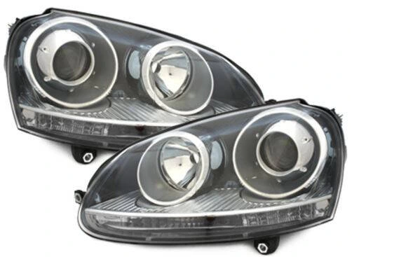 Xenon look koplampen chroom passend voor VW Golf 5