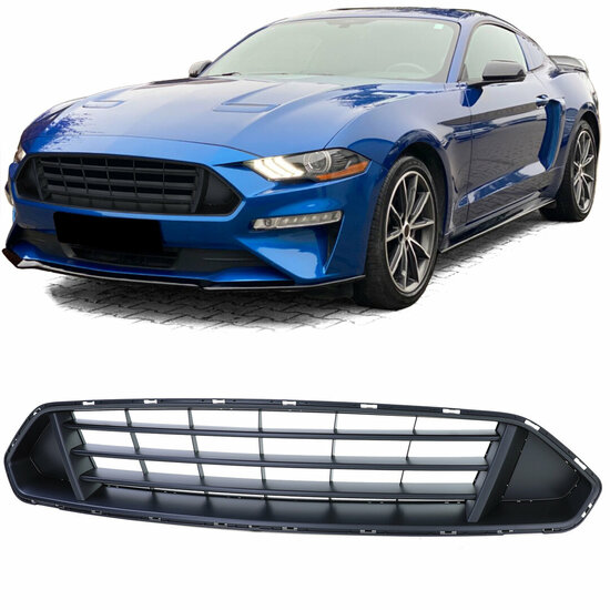 Sport gril zonder logo uitsparing passend voor Ford Mustang facelift model 2017 - 2022
