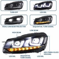 Koplampen LED met dynamic knipperlichten VW Golf 6