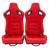 Universele race stoelen rood met slider