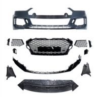 Sport look voorbumper inclusief glanzend zwarte honingraat grill passend voor Audi A3 8V facelift model 2016 - 2019 met parkeersensoren