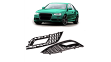Glanzend zwarte covers mistlampen passend voor Audi A4 B8 facelift model 2012 - 2015 met standaard voorbumper
