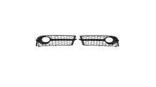 Glanzend zwarte mistlampcovers passend voor Audi TT model 2006 - 2014 met standaard voorbumper