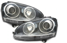 Xenon look koplampen chroom passend voor VW Golf 5