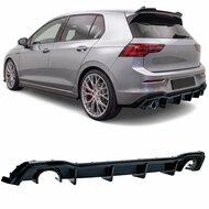 Glanzend zwarte performance look diffuser passend voor VW Golf 8 GTI model 2019 - 2023