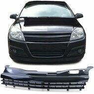 Zwarte gril zonder embleemuitsparing passend voor Opel Astra H model 2004 - 2006