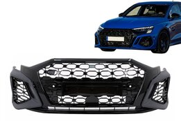 Sport look bumper passend inclusief glanzend zwarte honingraat grill passend voor Audi A3 8Y model vanaf 2020