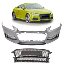 Sport look voorbumper inclusief glanzend zwarte grille passend voor Audi TT 8V RS model vanaf 2015 met parkeersensoren