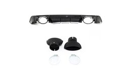 Glanzend zwarte diffuser inclusief glanzend zwarte sierstukken passend voor Audi TT met standaard bumper