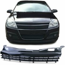 Zwarte gril zonder embleemuitsparing passend voor Opel Astra H model 2004 - 2006